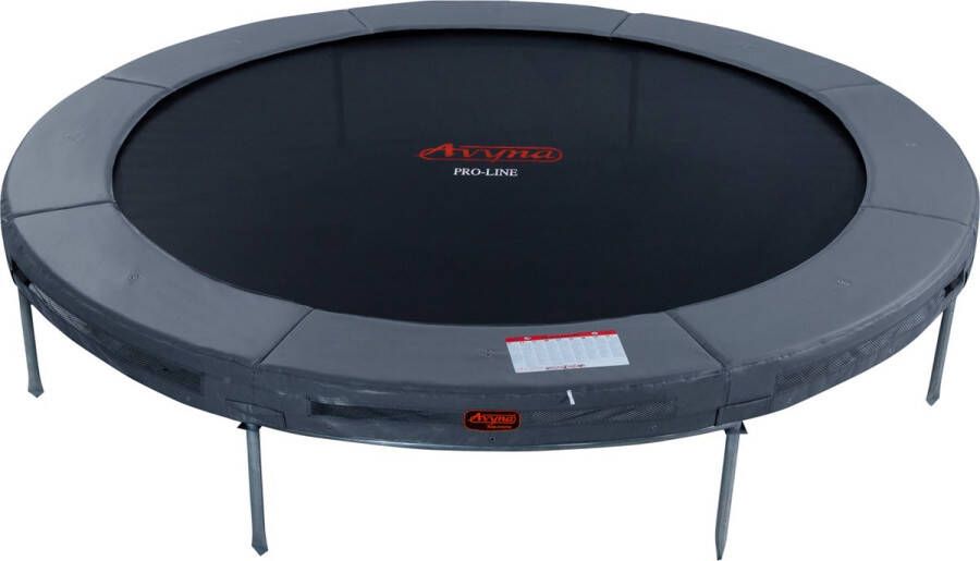 Avyna Trampoline Inground Pro-Line ø 430 cm (14ft) HD Plus Beschermrand Grijs