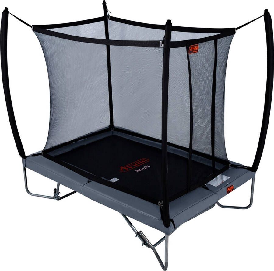 Avyna Pro-Line trampoline 213 275x190 cm HD-plus rand + Royal Class Veiligheidsnet & gratis Trapje Grijs