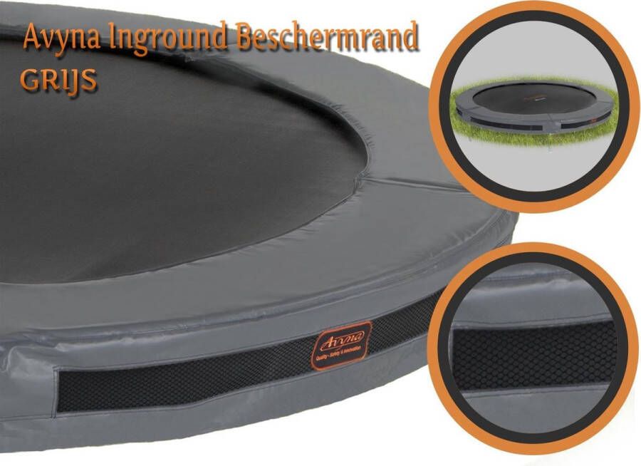 Avyna Trampoline Beschermrand Heavy Duty Universeel Inground ø 330 cm (10ft) Grijs