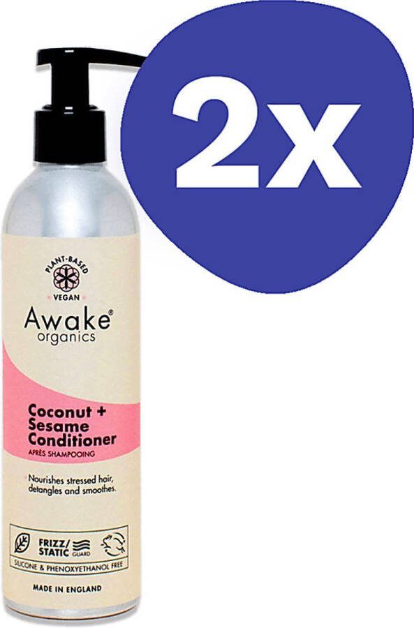 Awake Organics Kokosnoot & Sesam Conditioner (2x 250ml)