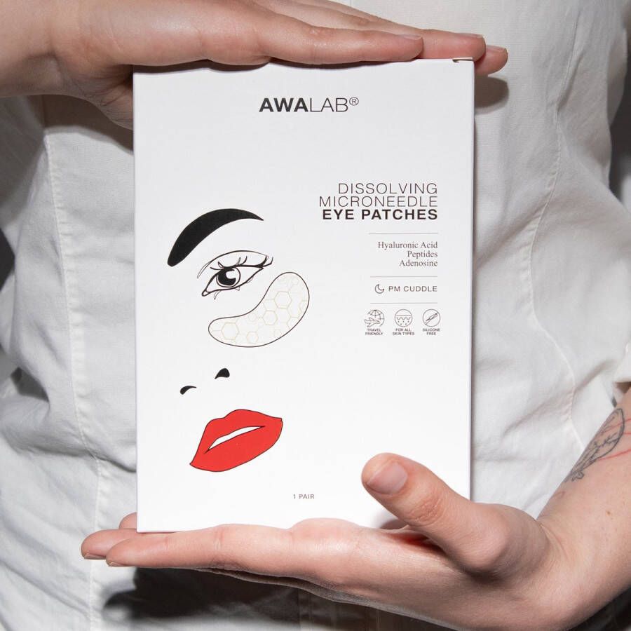 Awalab Dissolving Microneedle Eye Patches 80% hyaluronzuur & peptides Microneedling oogpatches Anti rimpel patches en anti aging Hydraterend Gezichtsverzorging 1 paar