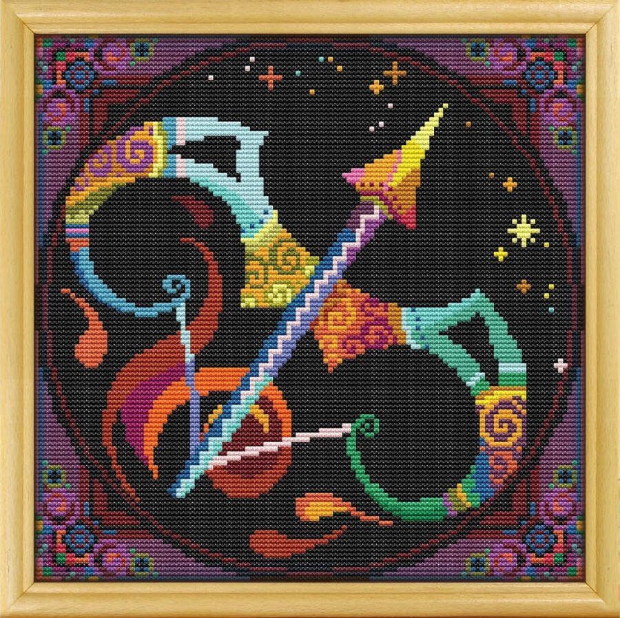 Awesome pattern studio Borduurpakket Sterrenbeeld BOOGSCHUTTER Full Size APS telpatroon