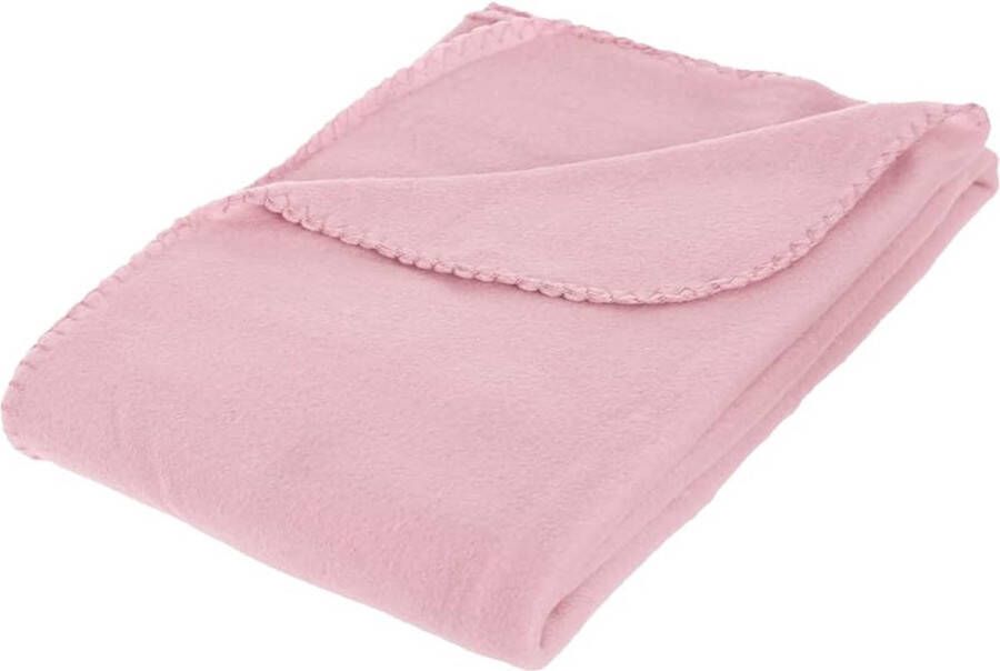 AWR Hoogwaardige Fleece Deken Plaid Blanket Warmte Thermo Deken 130x150 Roze