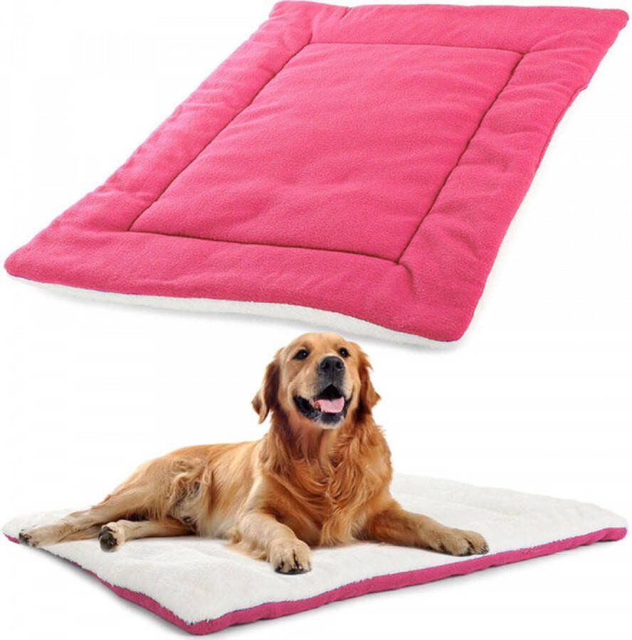 AWR Warmhoudende Dierenmat Deken Hondenmat Dieren Deken Kattenmand Hondenmand Dierenbed Extra Warm Roze (75x55)