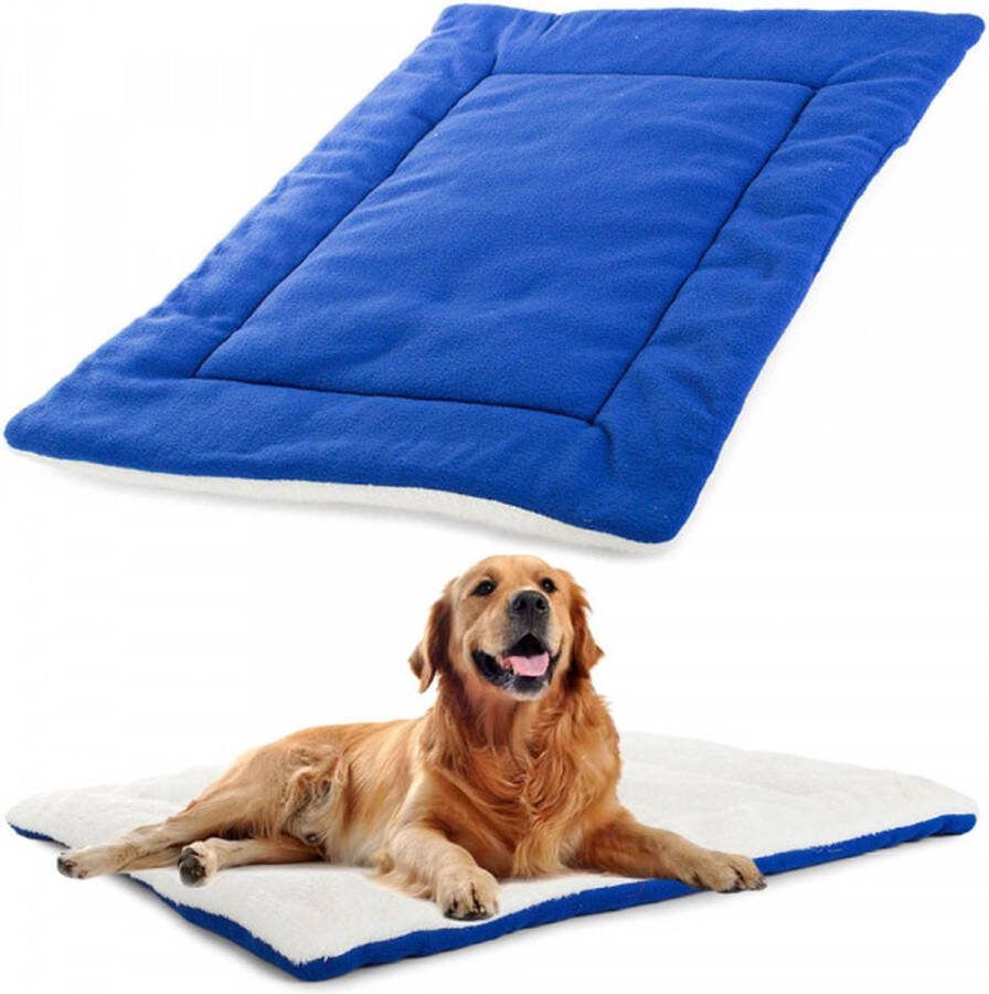 AWR Warmhoudende Dierenmat Deken Hondenmat Dieren Deken Kattenmand Hondenmand Dierenbed Extra Warm Blauw (75x55)