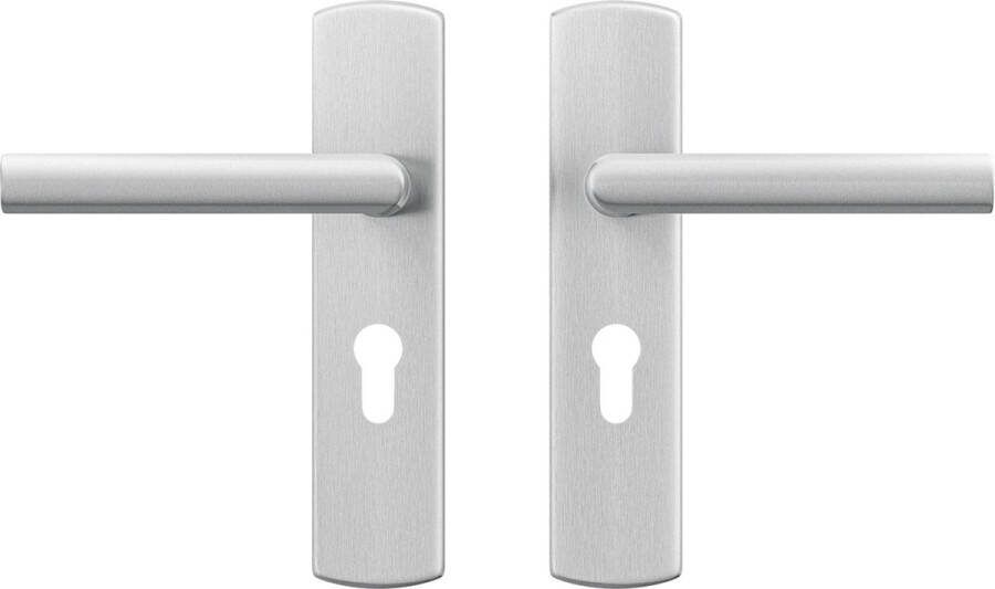 Axa Curve Klik Deurbeslagset Binnendeur PC55 Kruk Milan op schild met cilindergat Aluminium geslepen