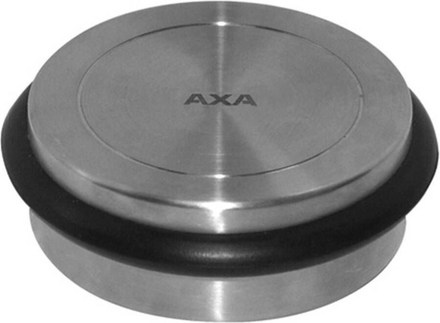 Axa Deurstopper (model FS90) Geborsteld RVS met rubber (Zwart): Losstaand geen vaste montage