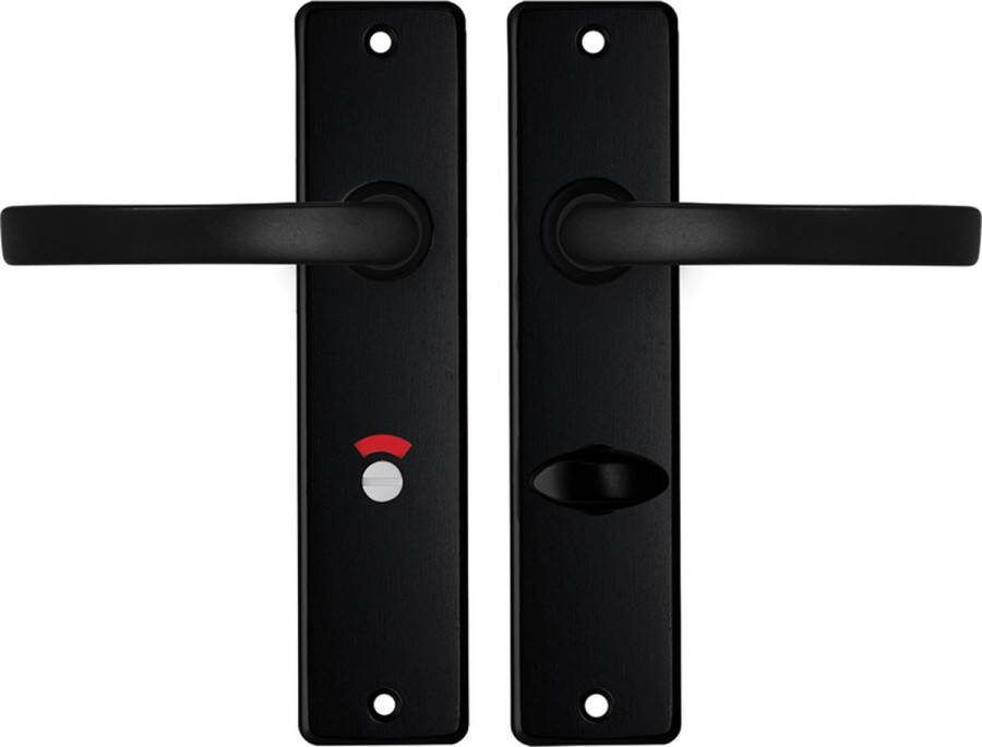 Axa Edge Basic Deurbeslagset Binnendeur TL63-8 Kruk Blok op schild voor toilet en badkamer Zwart