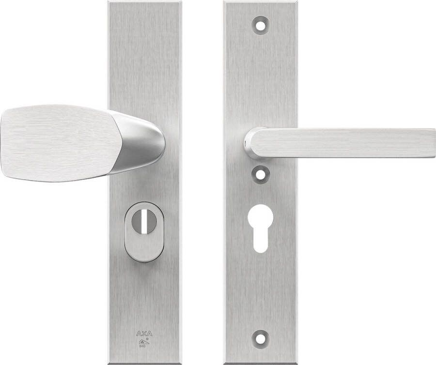 Axa Veiligheidsbeslag (Edge Plus) Aluminium geslepen: Knop-Kruk (model Wing-Blok) PC55 met kerntrek beveiliging SKG***