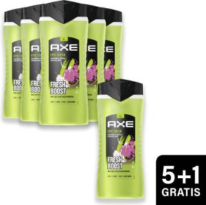 Axe 3-in-1 Douchegel Facewash & Shampoo Mannen Epic Fresh 6 x 400 ml XL 5+1 gratis Voordeelverpakking