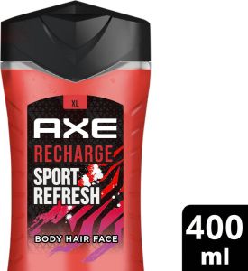 Axe 3-in-1 Douchegel Facewash & Shampoo Mannen Sport Refresh 6 x 400 ml XL Voordeelverpakking