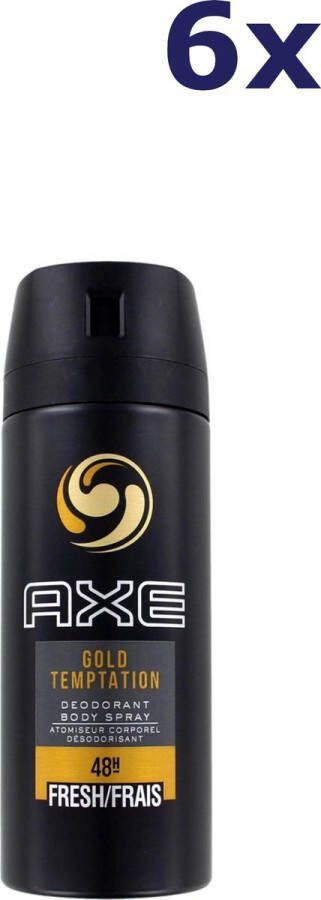 Axe 48 H Non Stop Fresh Deodorant Spray Gold Temptation 6 x 150 ml