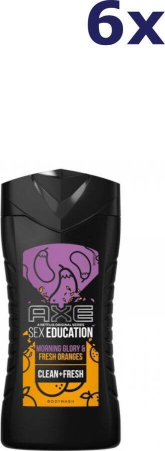 Axe 6x Douchegel 250ml sex education morning glory & fresh oranges