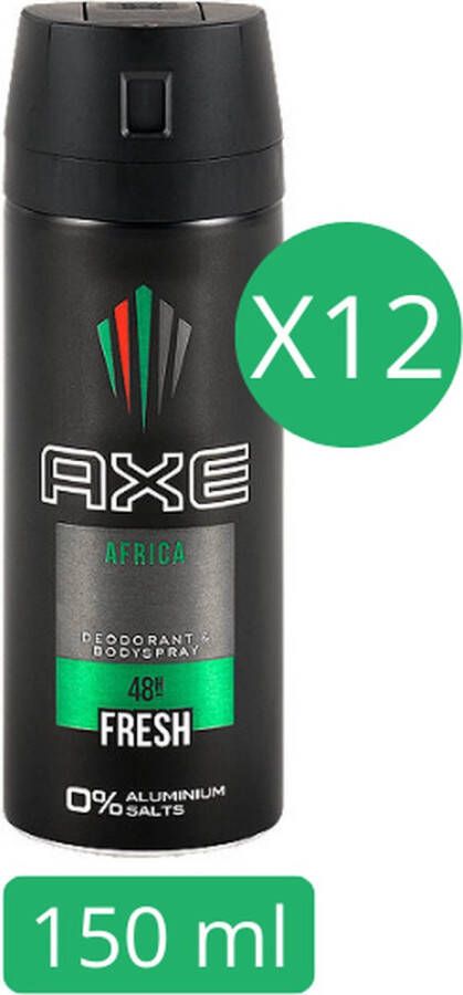 Axe Africa Bodyspray Deodorant (Voordeelverpakking) 12 x 150 ml