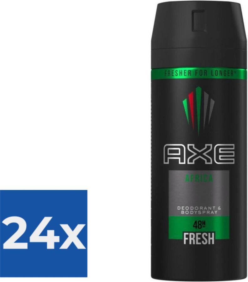 Axe Africa Deodorant & Bodyspray 150ml Voordeelverpakking 24 stuks