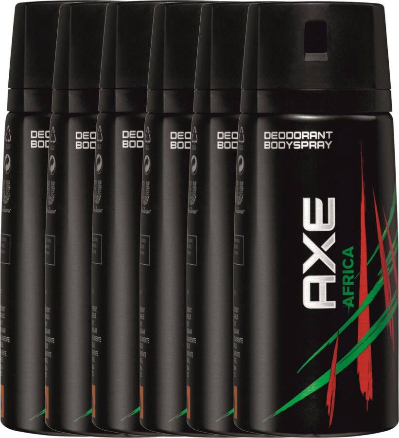 Axe Africa For Men 6 x 150 ml Deodorant Spray Voordeelverpakking