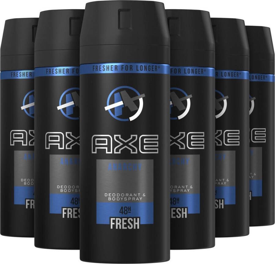 Axe Anarchy Bodyspray Deodorant 6 x 150 ml Voordeelverpakking