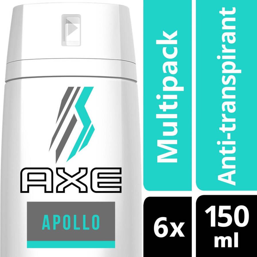 Axe Apollo Anti-Transpirant Deodorant 6 x 150 ml Voordeelverpakking