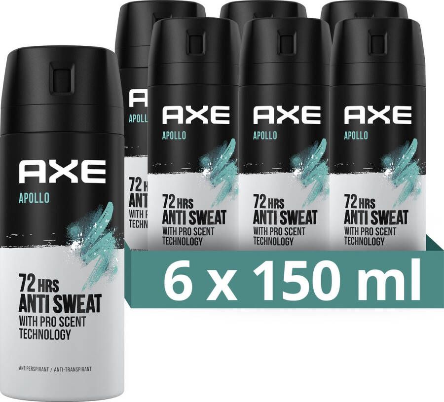 Axe Apollo Anti-transpirant spray 6 x 150 ml voordeelverpakking