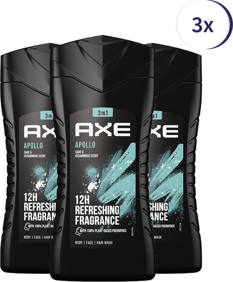 Axe Apollo Showergel 3 x 250 ml Voordeelverpakking