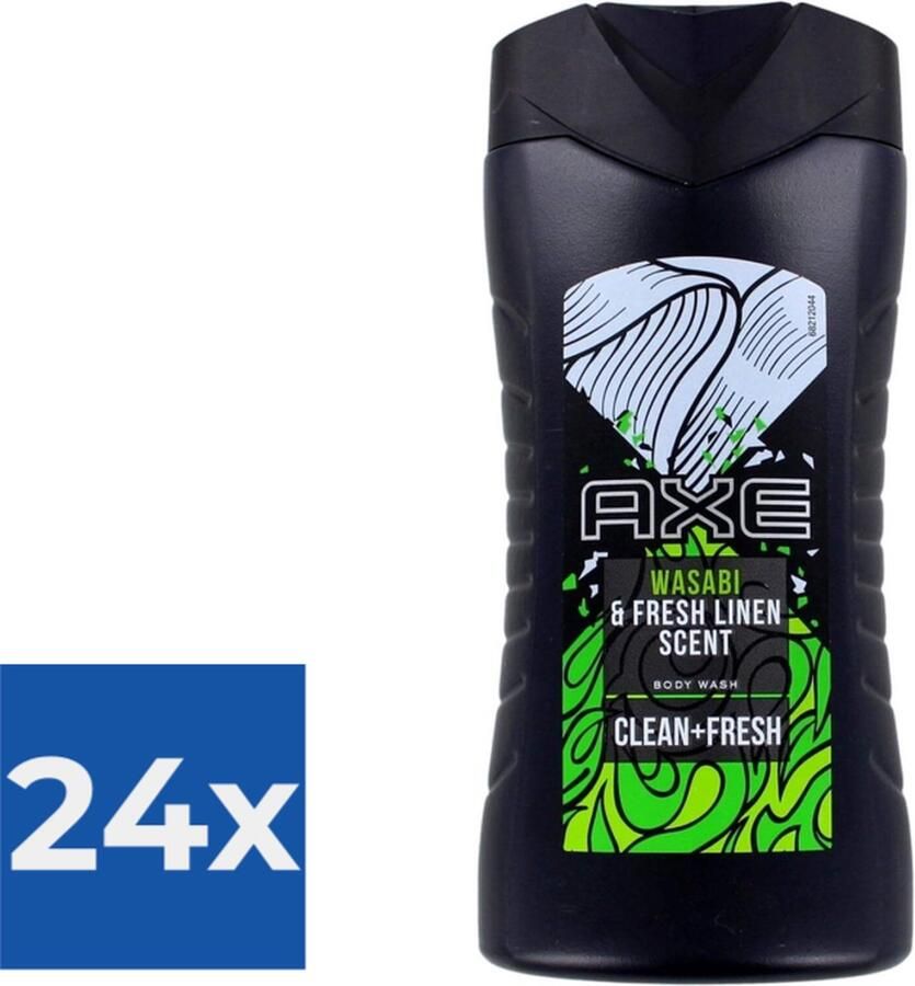 Axe Douchegel Wasabi & Fresh Linen 250 ml Voordeelverpakking 24 stuks