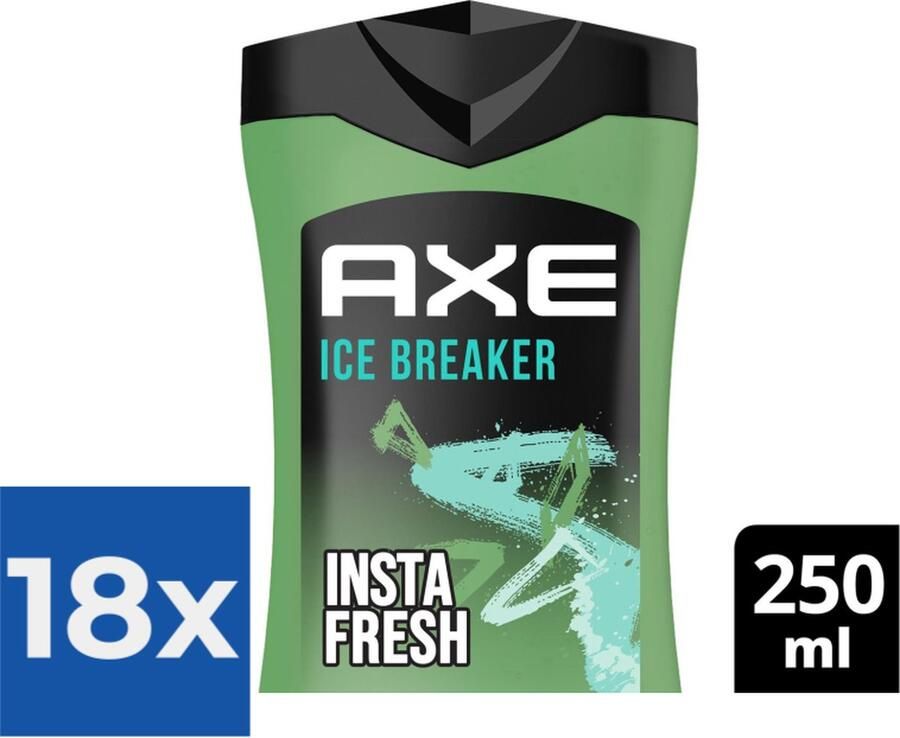 Axe Ice Breaker 3-in-1 Douchegel 250 ml Voordeelverpakking 18 stuks