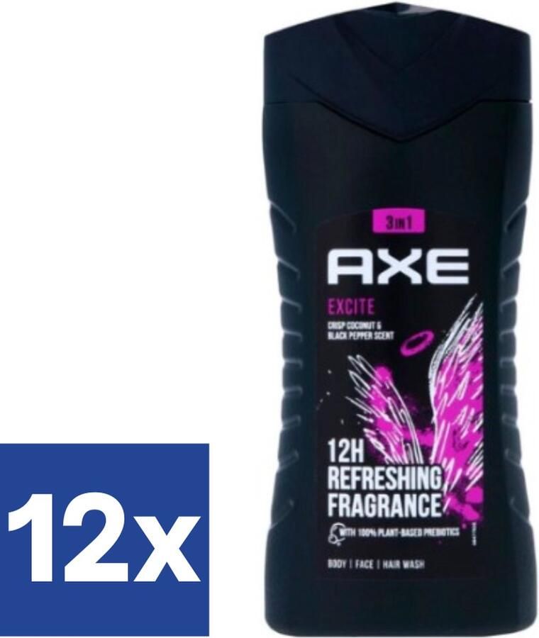 Axe Men Excite Douchegel (Voordeelverpakking) 12 x 250 ml