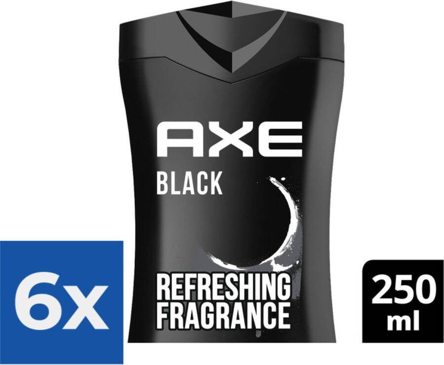 Axe Black 3-in-1 Douchegel 250 ml Voordeelverpakking 6 stuks