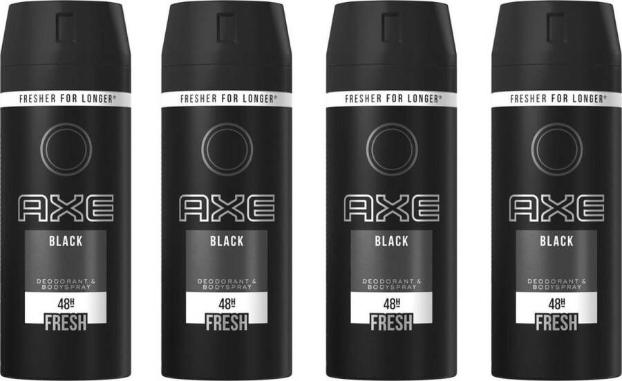 Axe Black Deodorant Bodyspray Voordeelverpakking 4 x 150 ML