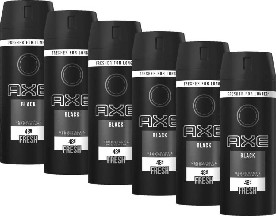 Axe Black Deodorant spray 6 x 150 ml Voordeelverpakking