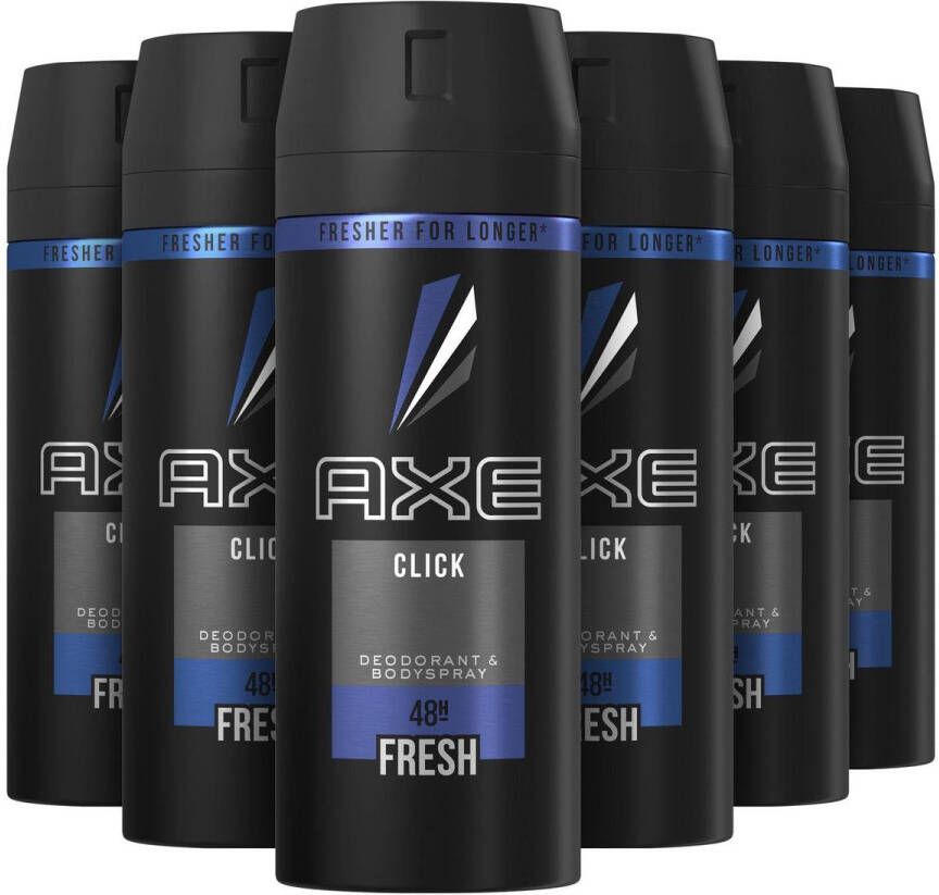 Axe Click bodyspray deodorant 6 x 150 ml voordeelverpakking