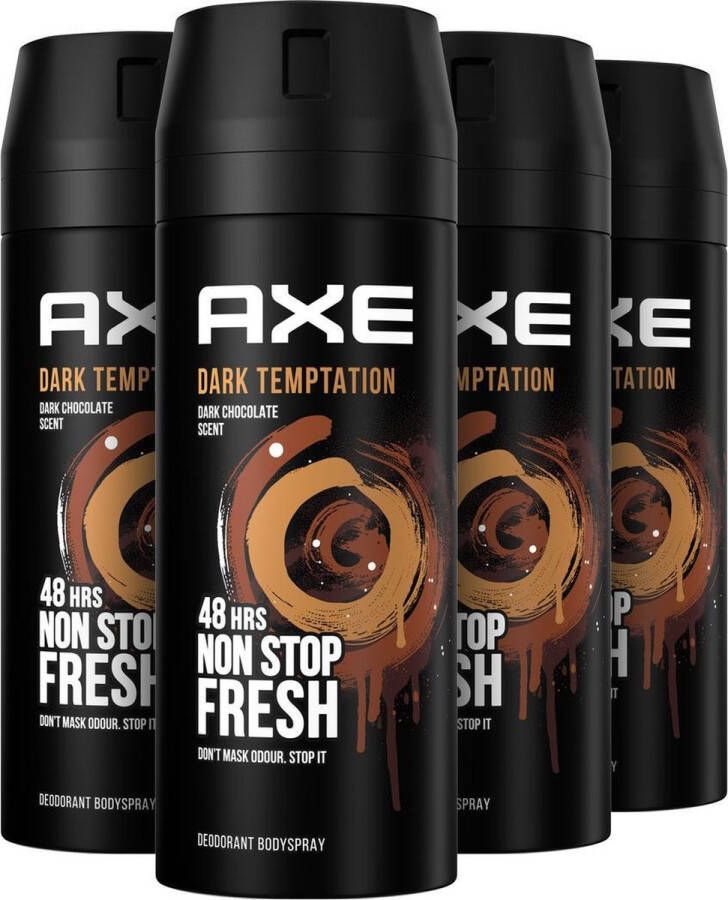 Axe Dark Temptation deodorant bodyspray 4 x 150 ml voordeelverpakking