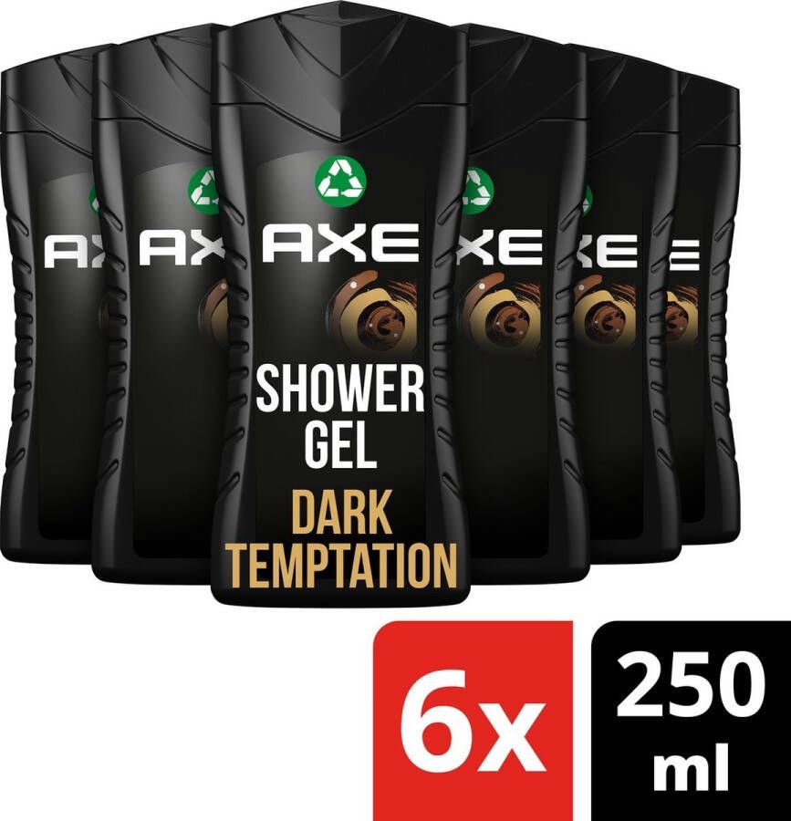 Axe Dark Temptation For Men 6 x 250 ml Douchegel Voordeelverpakking