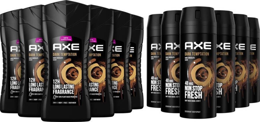 Axe Dark Temptation SET Douchegel 6 x 250 ml & Deo Spray 6 x 150 ml