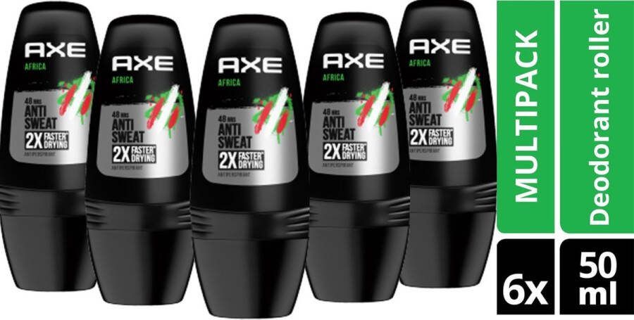 Axe Deo Roll-on – Africa Dry 50 ml 6 stuks