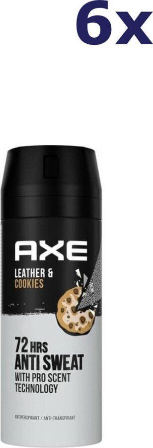 Axe Deo Spray 72H Dry Leather & Cookies 6 x 150 ml