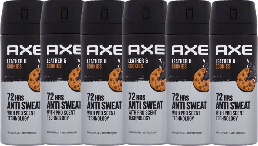 Axe Deo Spray 72H Dry Leather & Cookies 6 x 150 ml