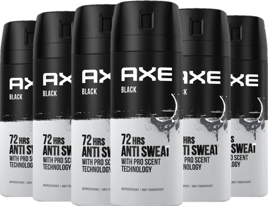Axe Deo Spray Black Dry Voordeelverpakking 6 x 150 ml