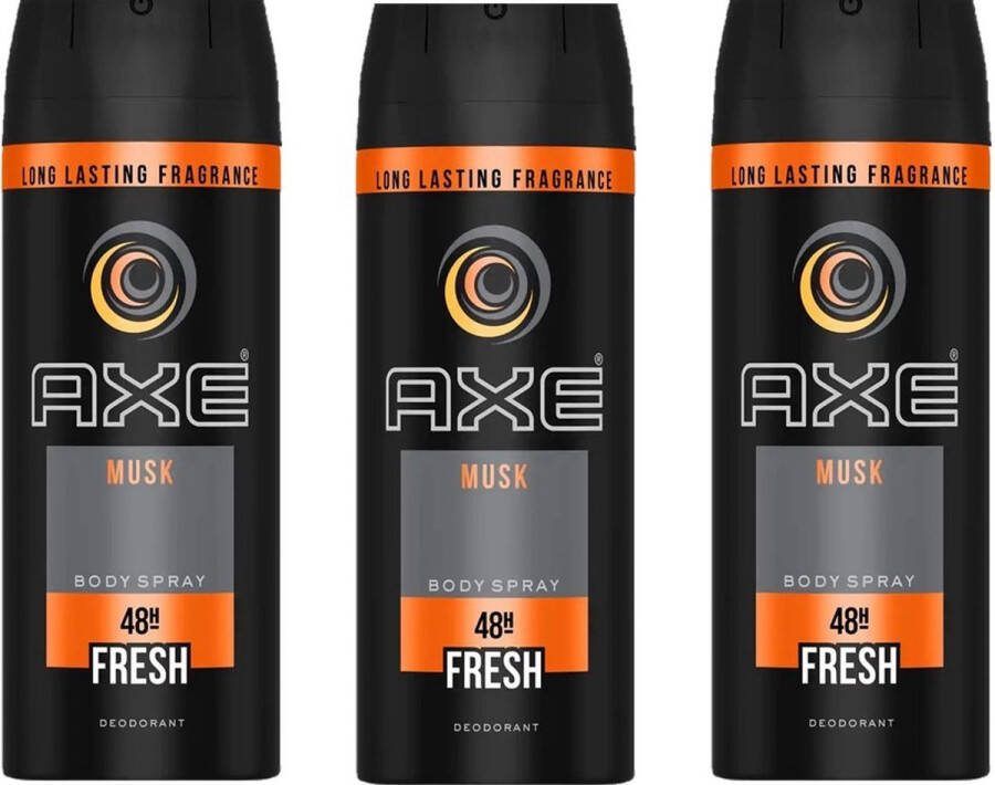 Axe Deospray Musk 150 ml Voordeelverpakking 3 stuks