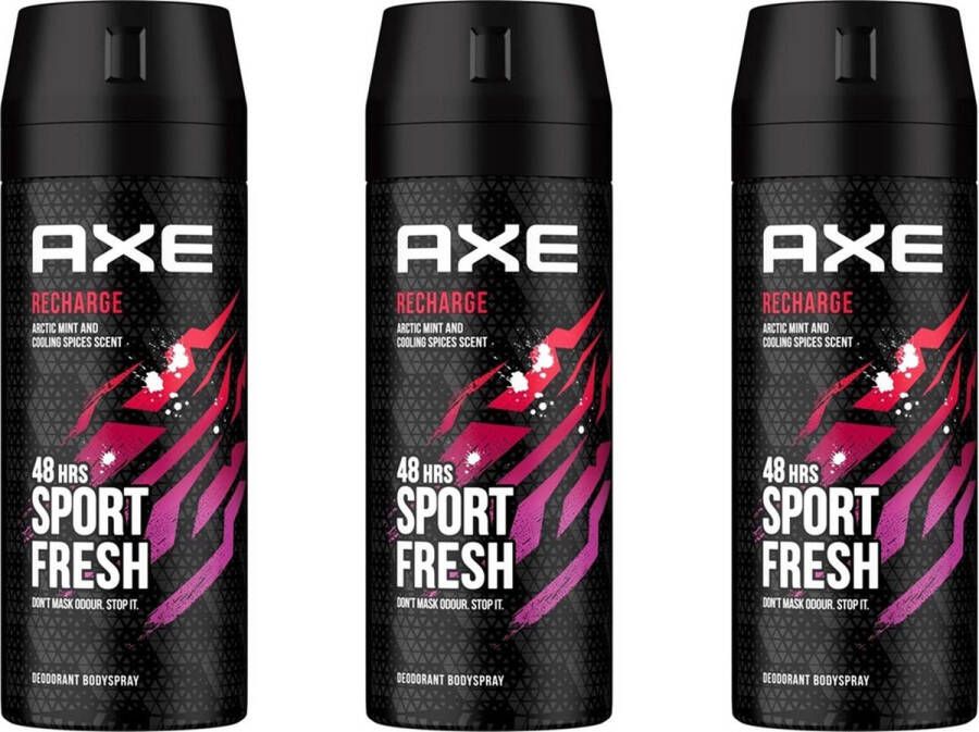 Axe Deo Spray Recharge 48 H Sport Fresh Voordeelverpakking 3 x 150 ml