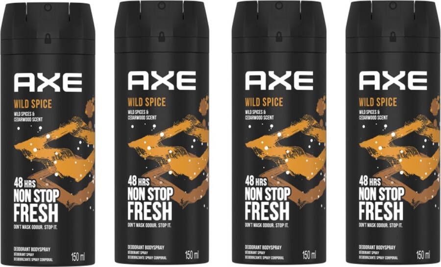 Axe Deo Spray Wild Spice 4 x 150 ml