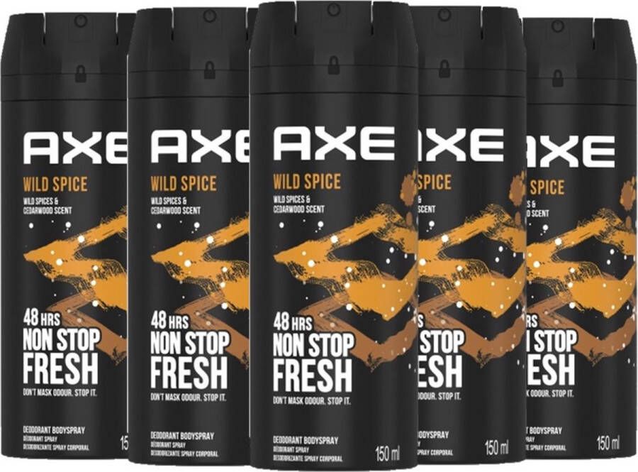 Axe Deo Spray Wild Spice Voordeelverpakking 6 x 150 ml