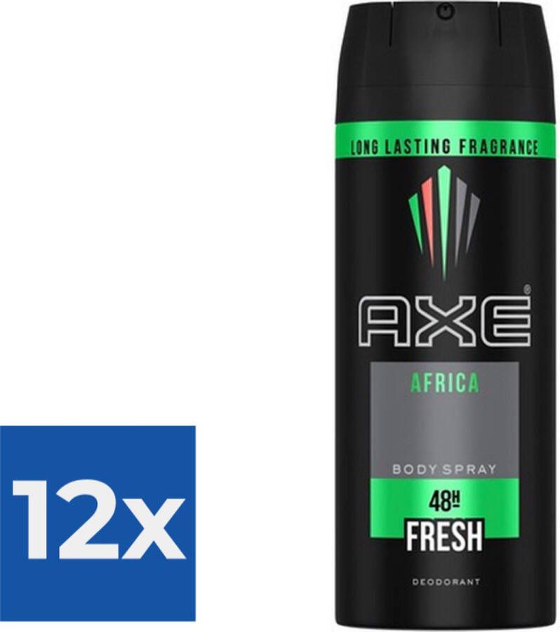 Axe Deodorant Africa 150ml Voordeelverpakking 12 stuks
