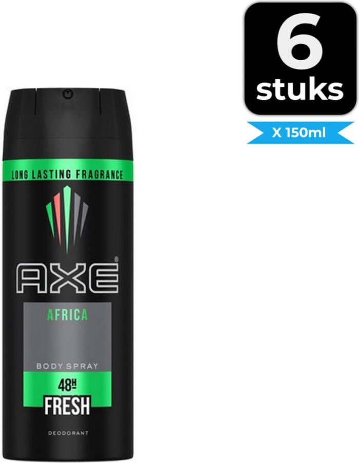 Axe Deodorant Africa 150ml Voordeelverpakking 6 stuks