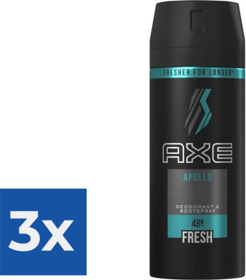 Axe Deodorant Bodyspray Apollo 150 ml Voordeelverpakking 3 stuks