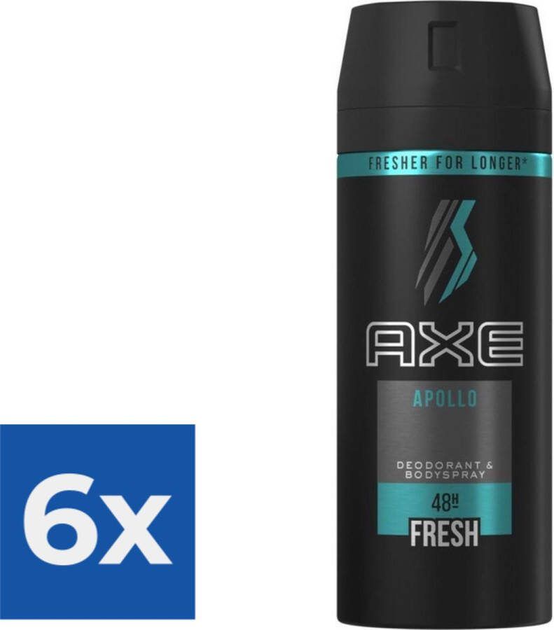 Axe Deodorant Bodyspray Apollo 150 ml Voordeelverpakking 6 stuks