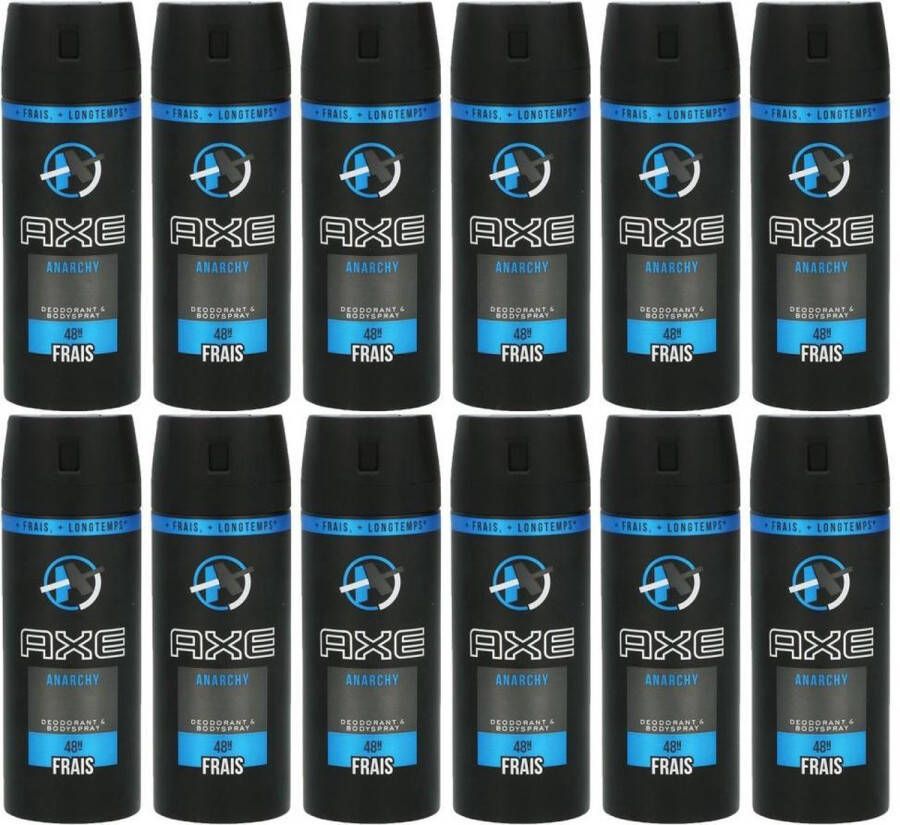 Axe Deodorant Bodyspray Men Anarchy JUMBOPAK 12 x 150 ml
