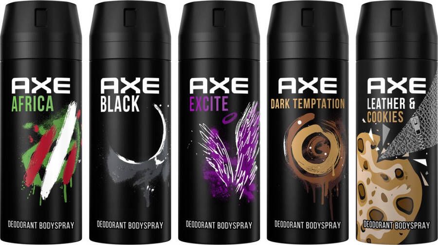 Axe Mixed Geschenkset Deodorant Bodyspray 5 stuks Voordeelverpakking