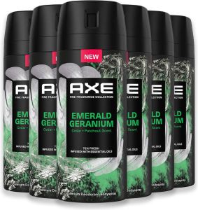 Axe Fine Fragrance Collection Emerald Geranium Premium Deodorant Bodyspray 6 x 150 ml Voordeelverpakking