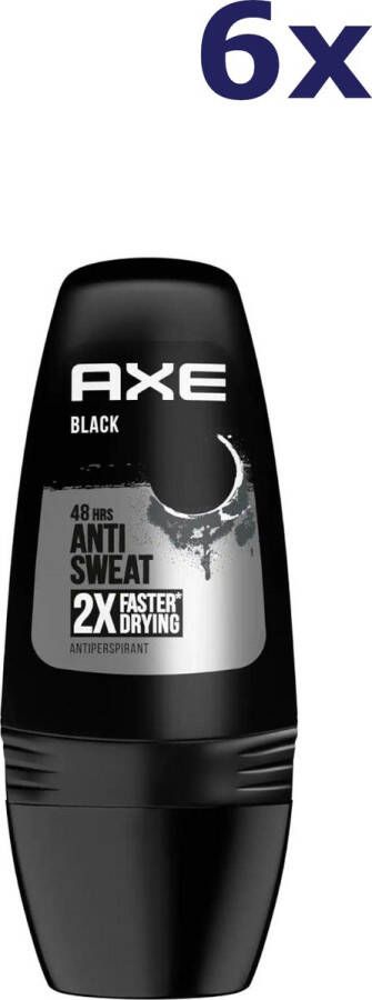 Axe Deodorant Roller Deoroller Black Dagelijkse Frisheid Voordeelverpakking 6 x 50 ml